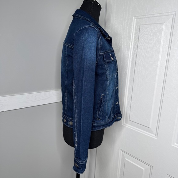Baccini PS Dark Wash Stretch Denim Jacket Classic Button Front Jean Jacket NWOT - Picture 8 of 9